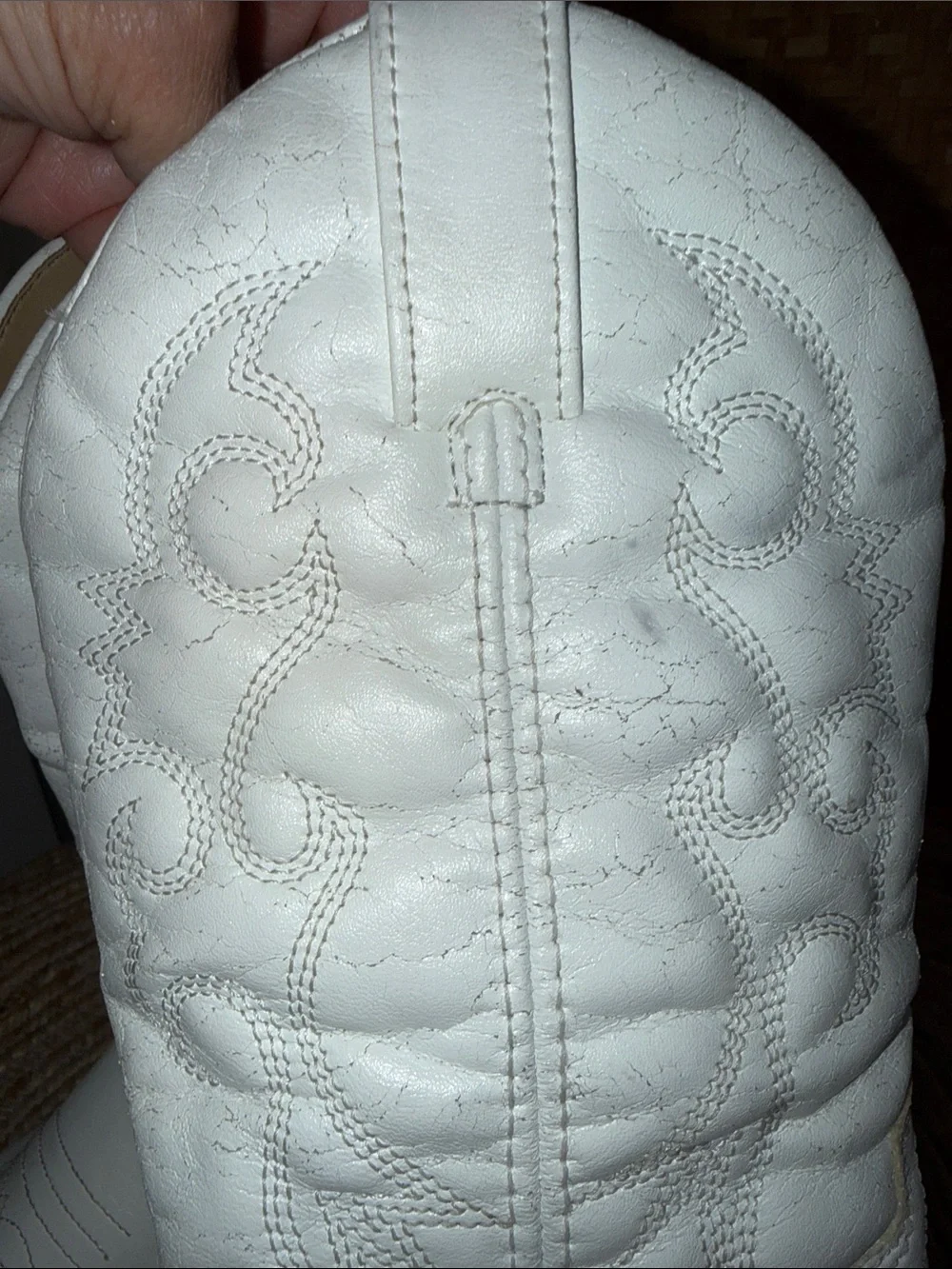 American West White Western Cowboy Boots Silver Toe Size 4